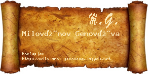 Milovánov Genovéva névjegykártya